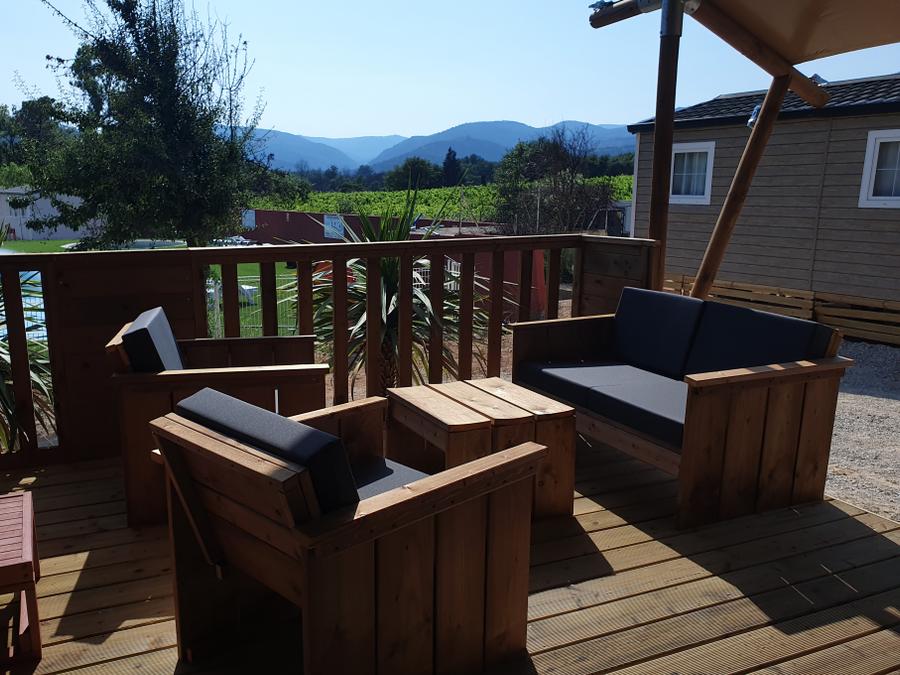 Tente en toile et en bois 6 personnes - Eco-Lodge WOODY 3 chambres 7