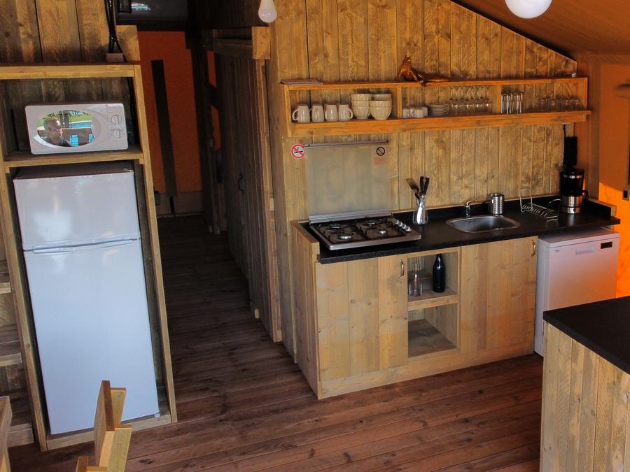 Tente en toile et en bois 6 personnes - Eco-Lodge WOODY 3 chambres 2