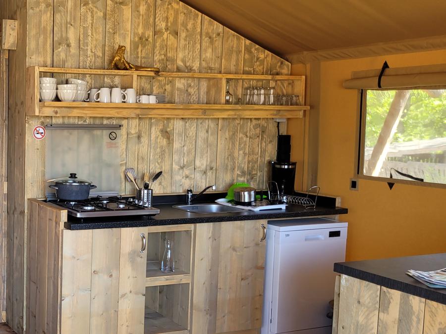 Tente en toile et en bois 6 personnes - Eco-Lodge WOODY 3 chambres 16