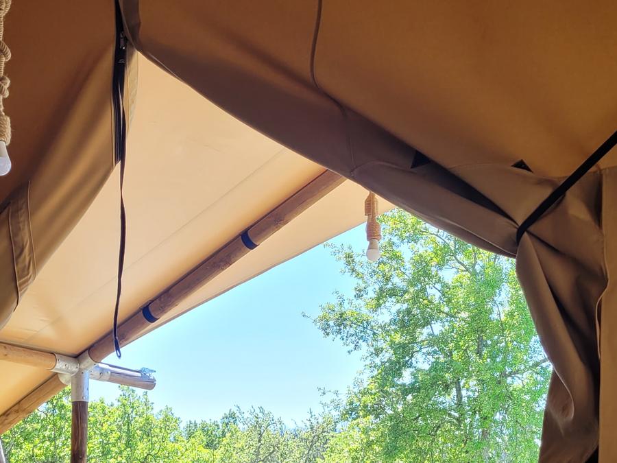 Tente en toile et en bois 6 personnes - Eco-Lodge WOODY 3 chambres 18