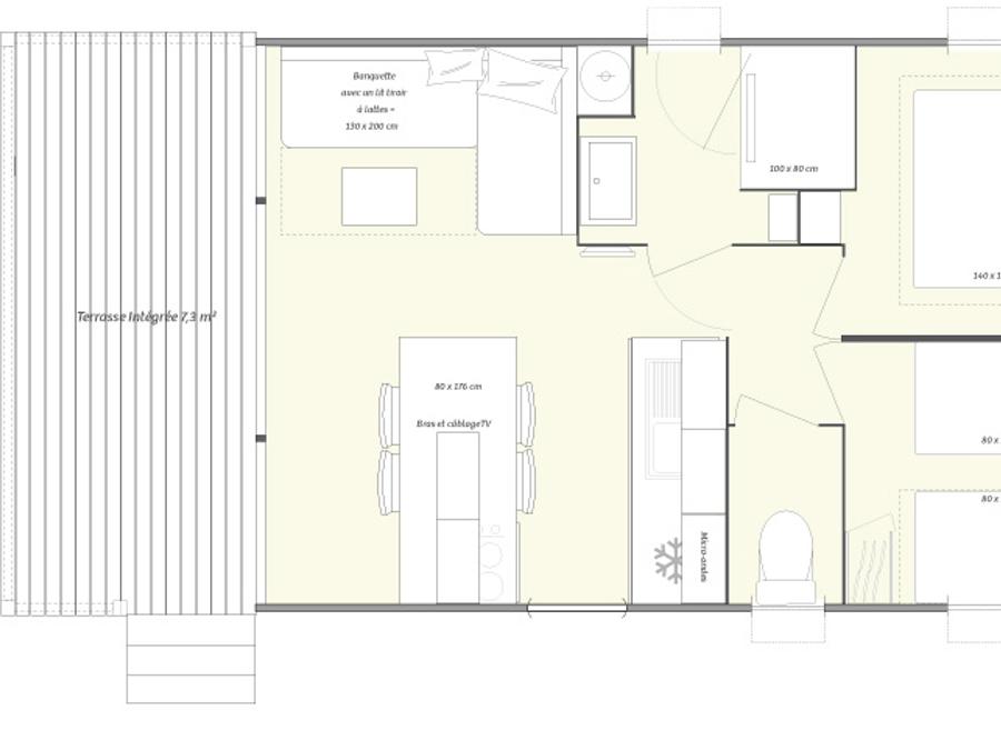 Mobilhome 4 personnes - Lodge SAFARI 11