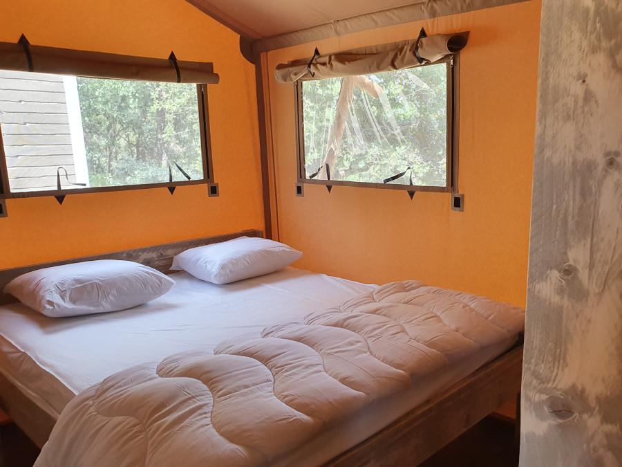 Tente en toile et en bois 4 personnes - Eco-Lodge WOODY 2 chambres 5