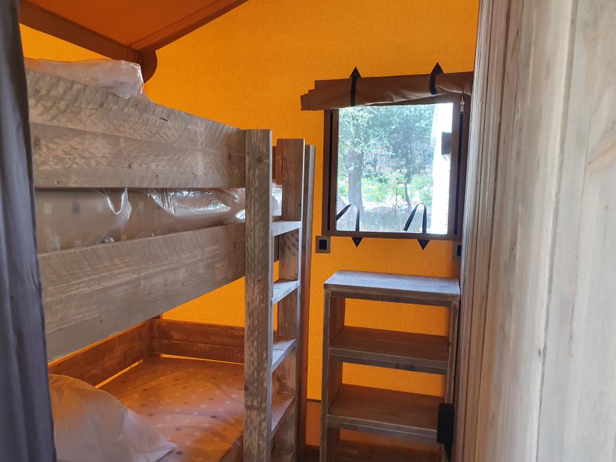 Tente en toile et en bois 4 personnes - Eco-Lodge WOODY 2 chambres 6