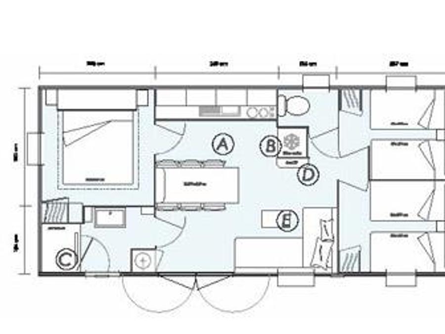 Mobilhome 6 personnes - Mobil-home Premium 30m² - 3 chambres - TV + clim + lave vaisselle ou lave linge 6 pers 2