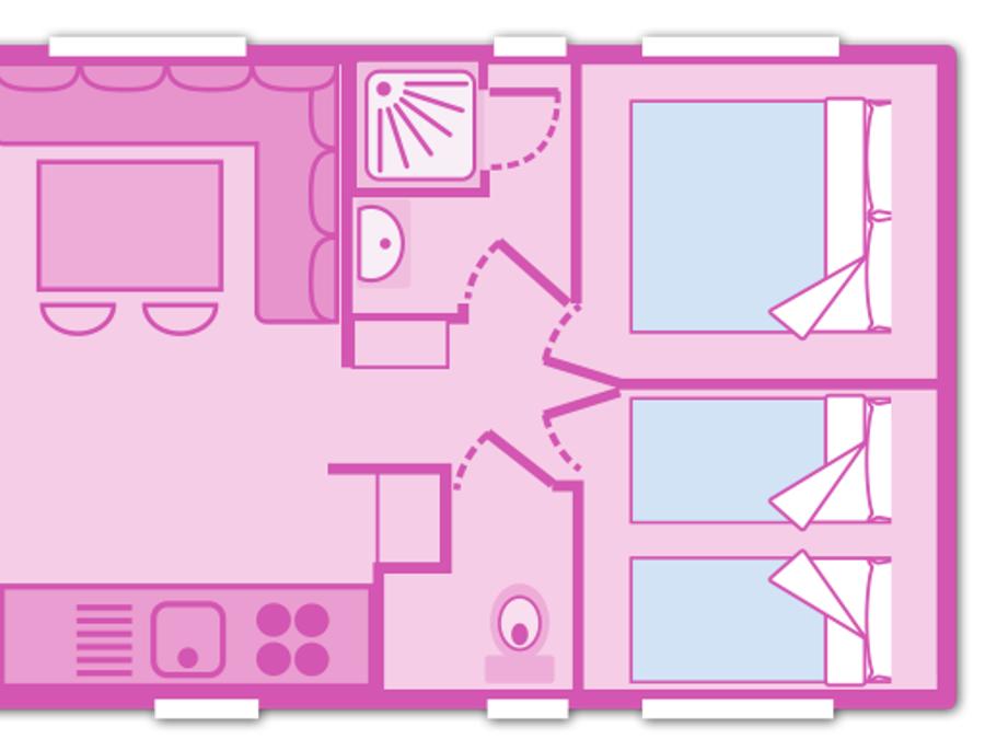 Mobilhome 6 personnes - Mobil-home Classique TI - 30m² - 2 chambres 1