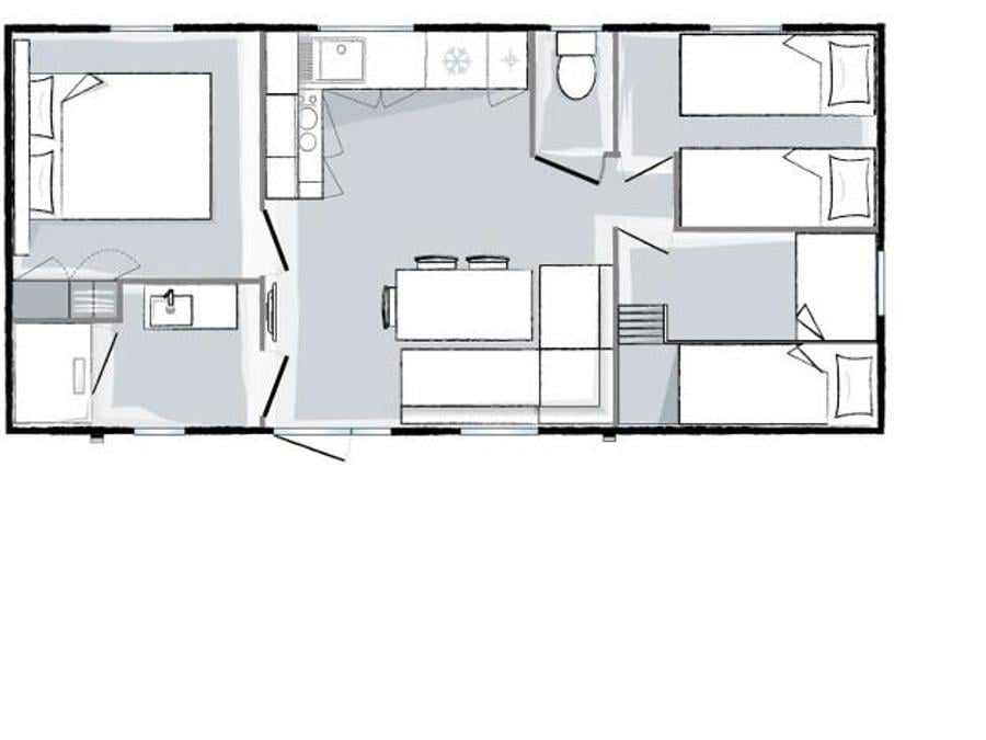 Mobilhome 6 personnes - CURACAO Prestige 3 chambres 6