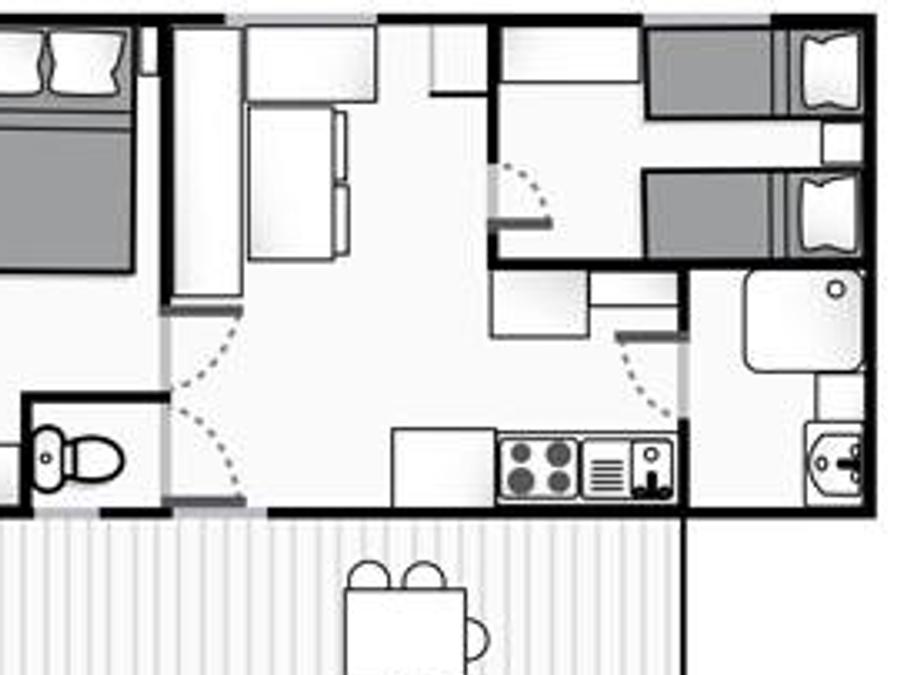 Mobilhome 4 personnes - Mobil Home Esseentiel : 4personnes (2 chambres, climatisation) 5