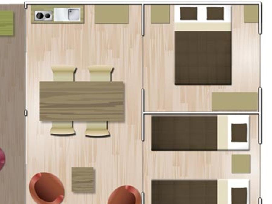 Tente 5 personnes - Confort 37 m² 2 chambres (sans sanitaires) 7