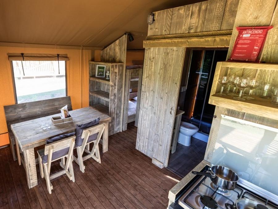Tente en toile et en bois 4 personnes - > NOUVEAU Tente Safari Premium 2 chambres 3