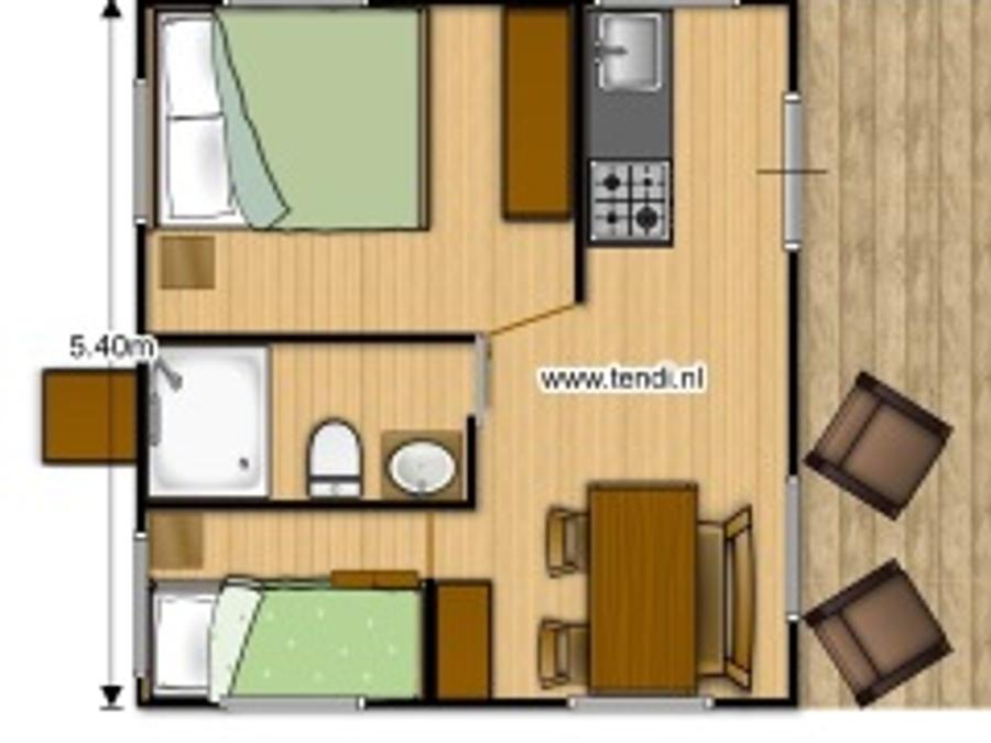 Tente en toile et en bois 4 personnes - > NOUVEAU Tente Safari Premium 2 chambres 9