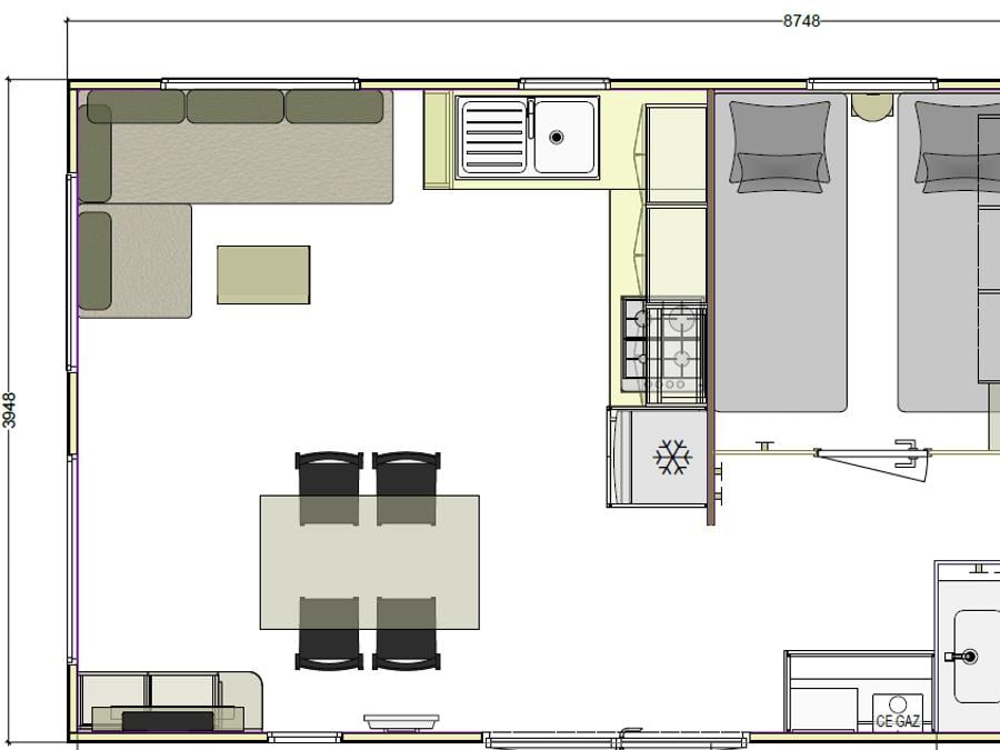 Mobilhome 4 personnes - Lugano avec terrasse 2 chambres 2