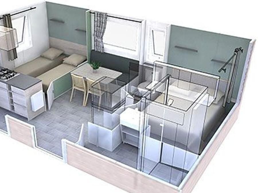 Mobilhome 4 personnes - Cottage Confort climatisé 4