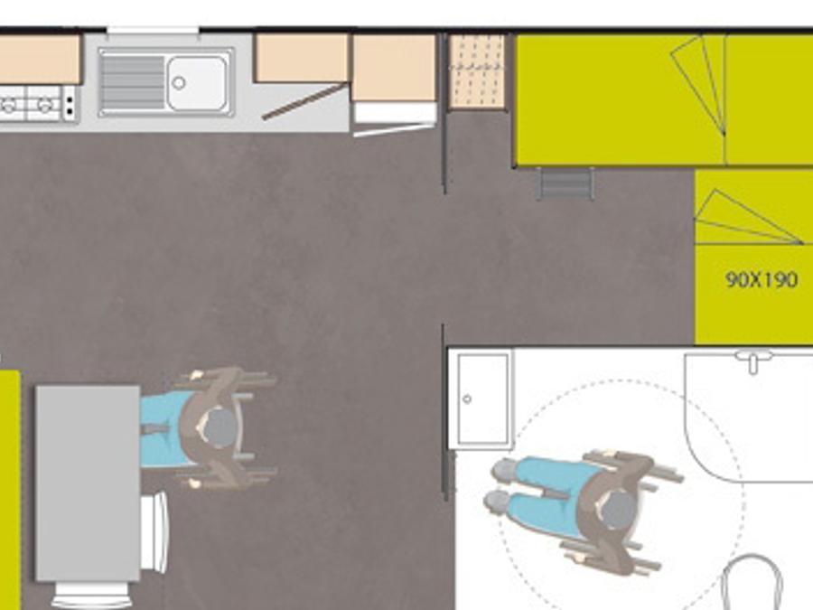 Mobilhome 4 personnes - Life - 2 chambres - PMR 7