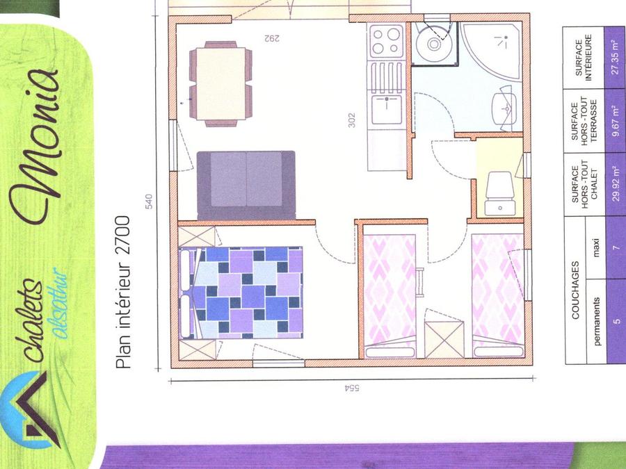 Chalet 6 personnes - Chalet Monia 30m² - 2 chambres 5/6 pers. 8