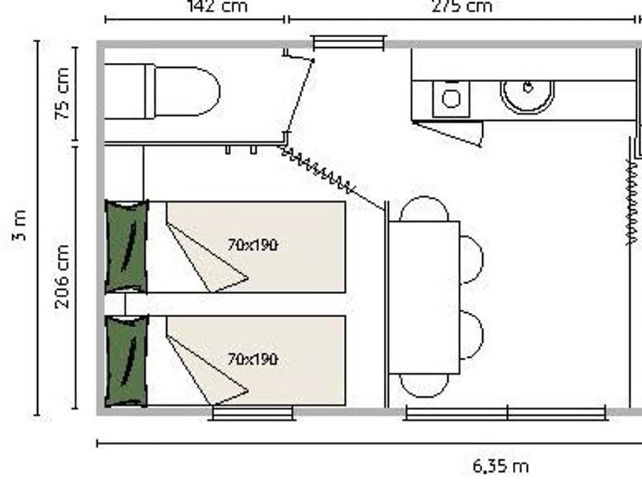 Tente en toile et en bois 4 personnes - Coco Salle d'O AVEC Sanitaire 4