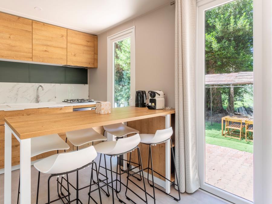 Mobilhome 6 personnes - Mobil-home Premium 33m² 3 chambres + Terrasse 15m² + TV + Clim + Lave-vaisselle 9