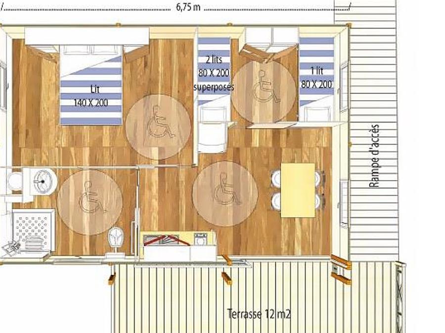Chalet 5 personnes - SAMOA (PMR - adapté aux personnes à mobilité réduite) 5