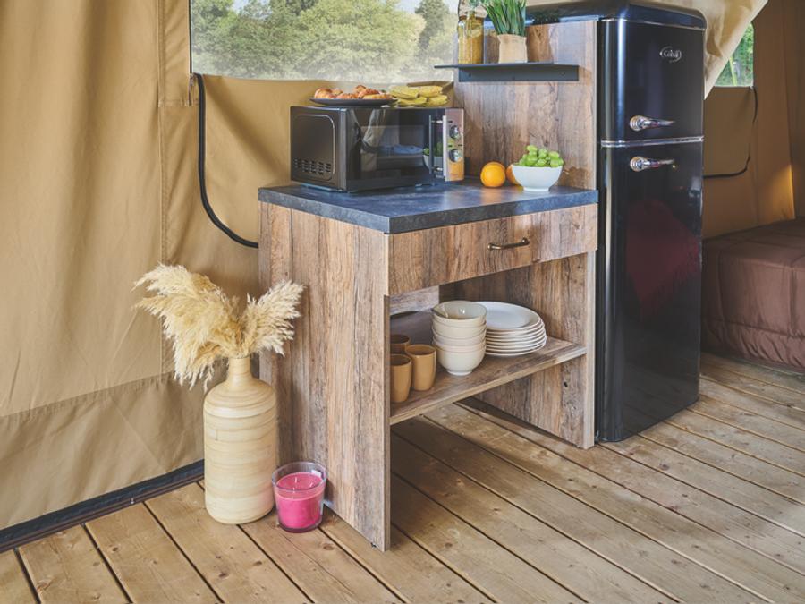 Tente en toile et en bois 5 personnes - Tente Lodge KENYA sur pilotis 3