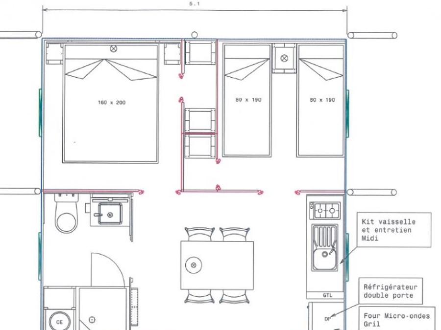 Tente en toile et en bois 4 personnes - Tente Lodge 2 ch 4 pers 1