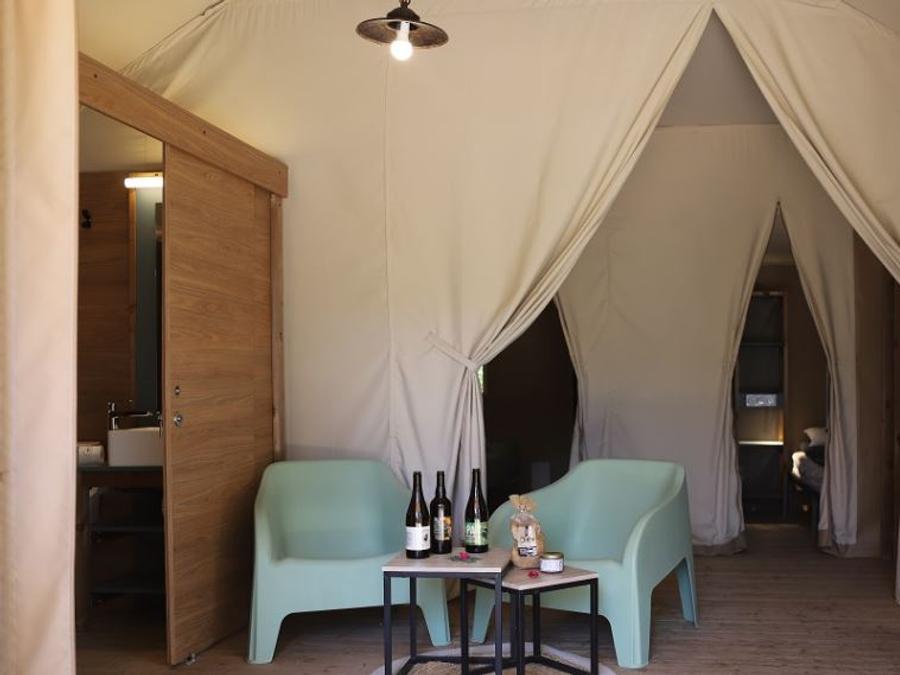 Tente en toile et en bois 4 personnes - Tente Lodge 2 ch 4 pers 4