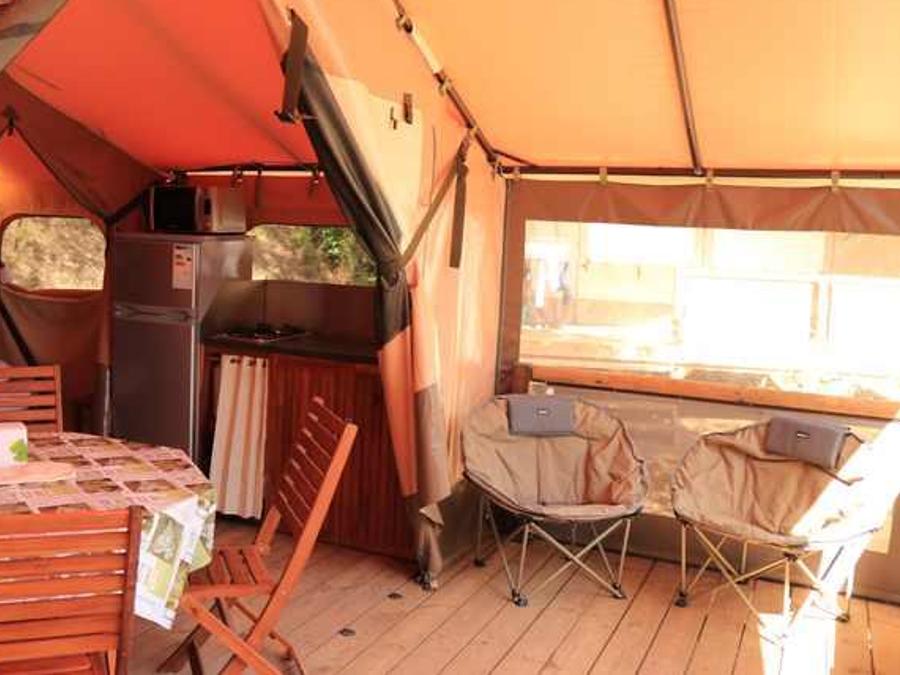 Tente en toile et en bois 5 personnes - Tente Lodge VICTORIA - 2 chambres 5