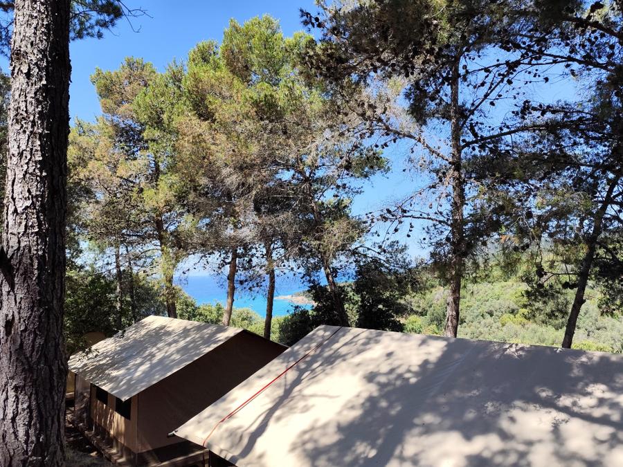 Tente en toile et en bois 5 personnes - Tente Lodge VICTORIA - 2 chambres 1