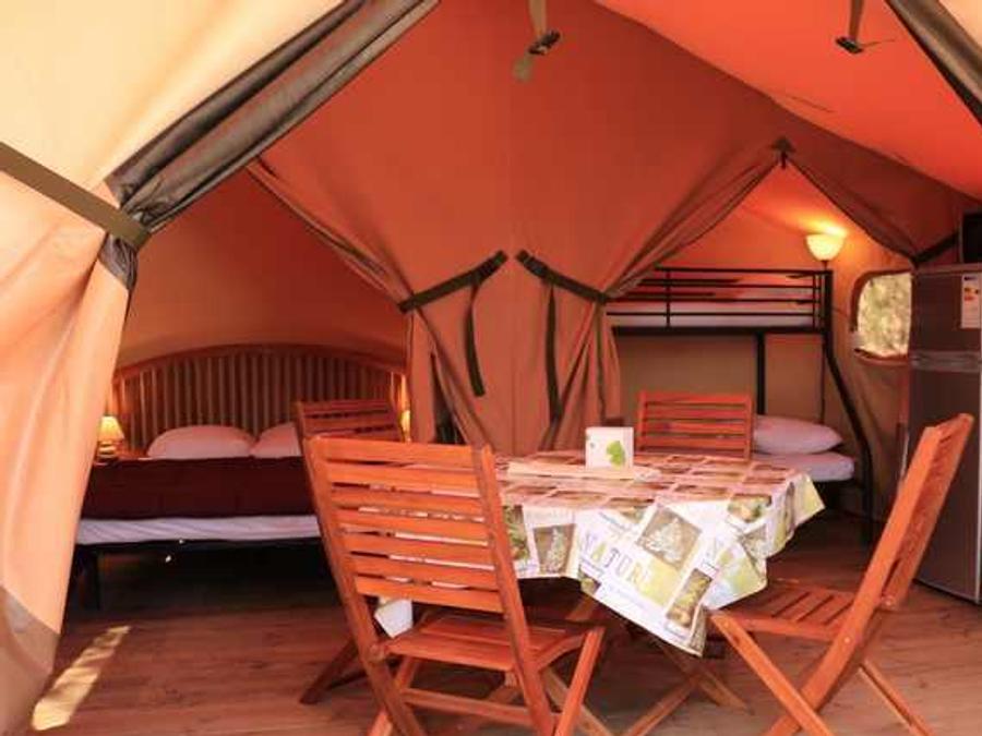 Tente en toile et en bois 5 personnes - Tente Lodge VICTORIA - 2 chambres 3