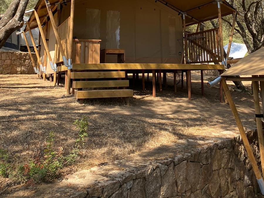 Tente en toile et en bois 5 personnes - Tente Lodge sans salle de bain 7