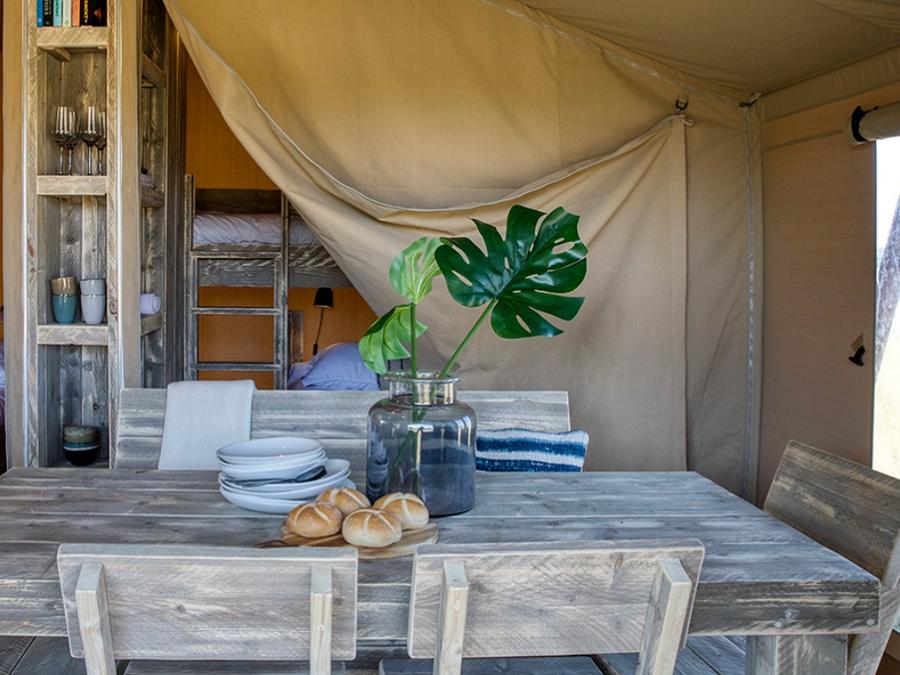 Tente en toile et en bois 5 personnes - Tente Lodge sans salle de bain 9