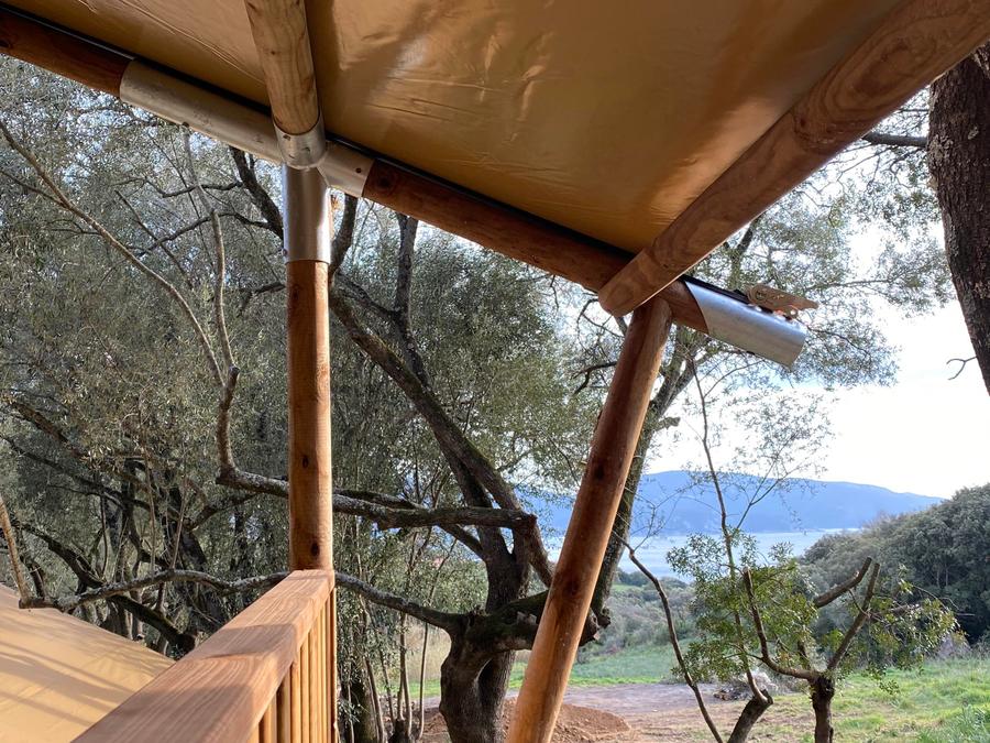 Tente en toile et en bois 5 personnes - Tente Lodge sans salle de bain 12