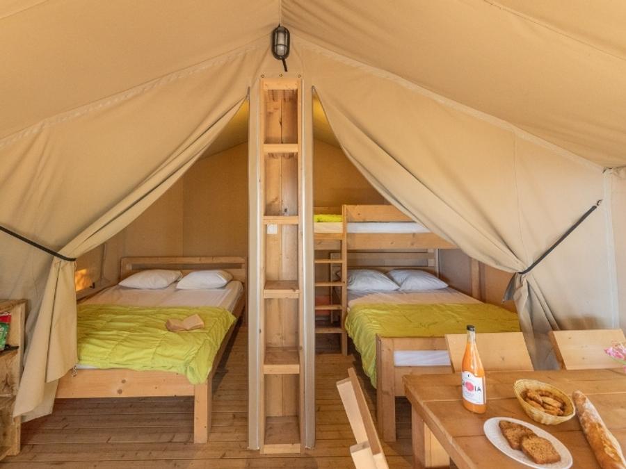 Tente en toile et en bois 5 personnes - Tente Lodge sans salle de bain 3