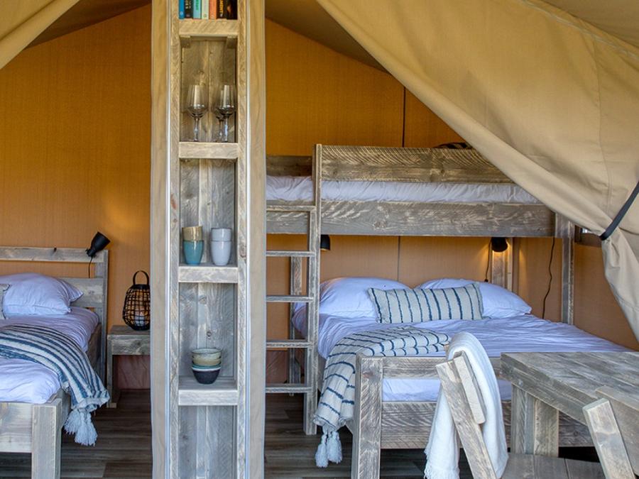 Tente en toile et en bois 5 personnes - Tente Lodge sans salle de bain 11