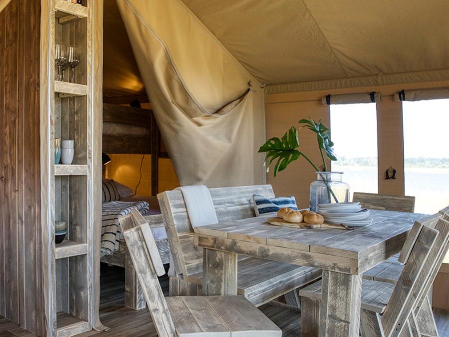 Tente en toile et en bois 5 personnes - Tente Lodge sans salle de bain 8