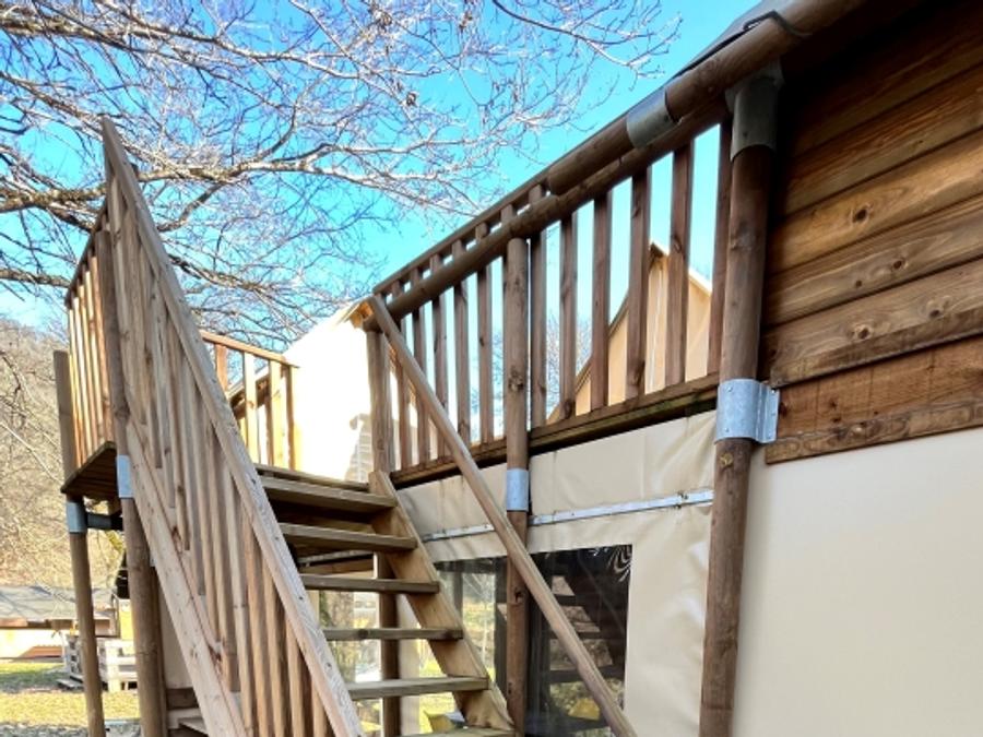 Tente en toile et en bois 6 personnes - LE NID ECOLODGE AVEC COUCHAGES EN ETAGE 9