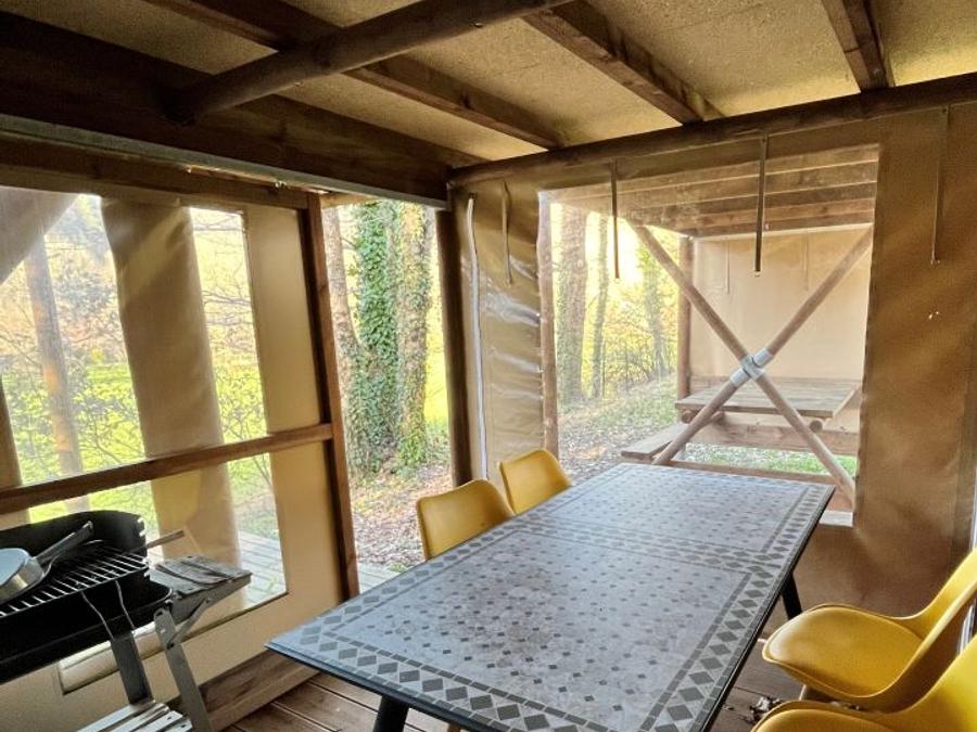 Tente en toile et en bois 6 personnes - LE NID ECOLODGE AVEC COUCHAGES EN ETAGE 1