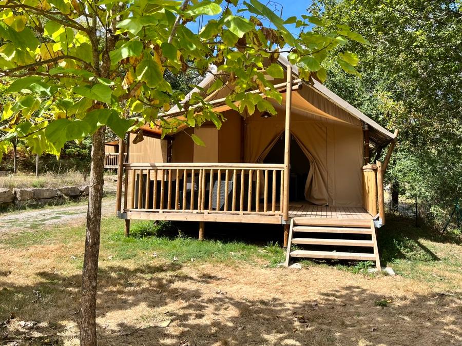 Tente en toile et en bois 5 personnes - SAFARI LODGE 28m² avec sanitaires 6