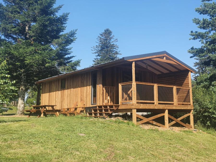 Chalet 5 personnes - Eco-Lodge VIP 35m² avec vue sur terrain de jeux, 2 Chambres, 1 Salle de bain (draps fournis) 0