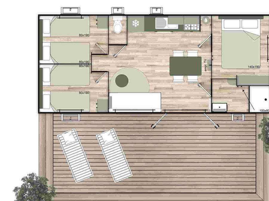 Mobilhome 4 personnes - Mobil Home PREMIUM 35m² 1