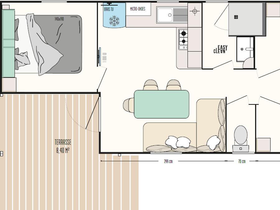 Mobilhome 6 personnes - LYS 3 chambres climatisé 8