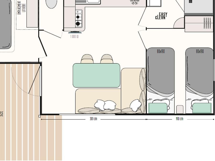 Mobilhome 5 personnes - PICOLAT 2 chambres climatisé nouveau 2026 5