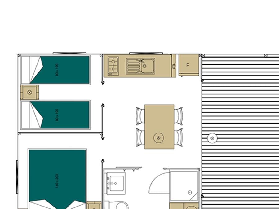 Lodge 4 personnes - Lodge 2 ch. 4 pers. 7