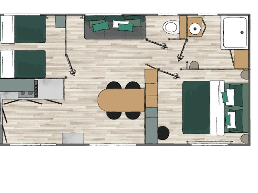Mobilhome 4 personnes - Mobil-home 2/4 pers AC 4