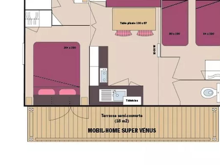 Mobilhome 4 personnes - Mobil-Home 3 Pièces 4 Personnes + TV 5
