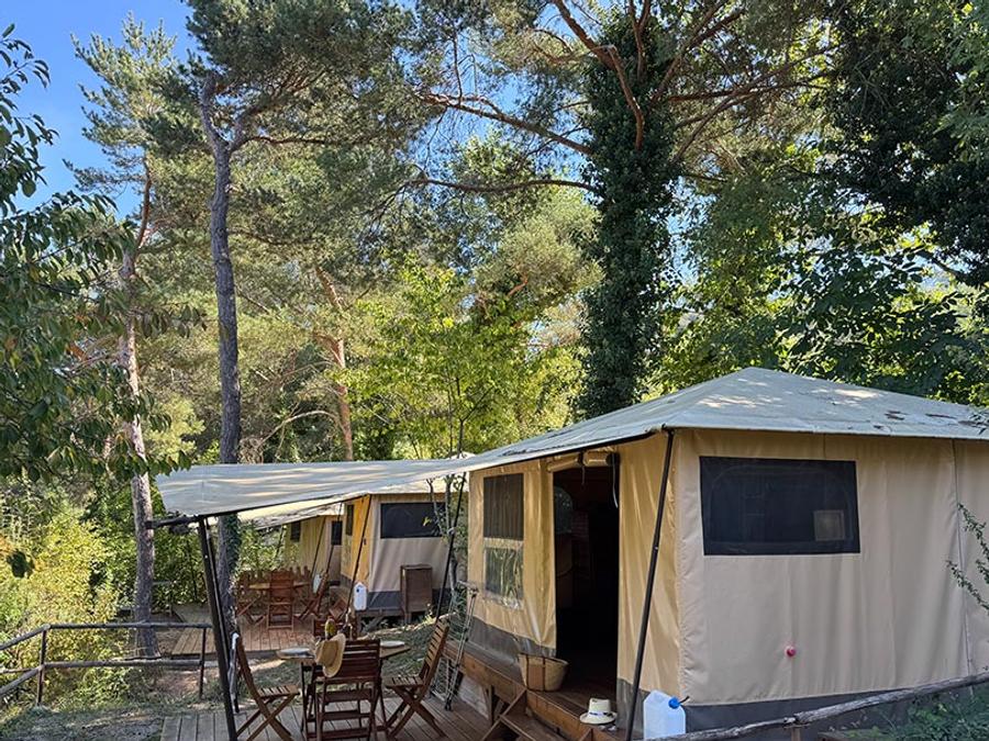 Tente en toile et en bois 4 personnes - Tente Marquise 2 chambres 13