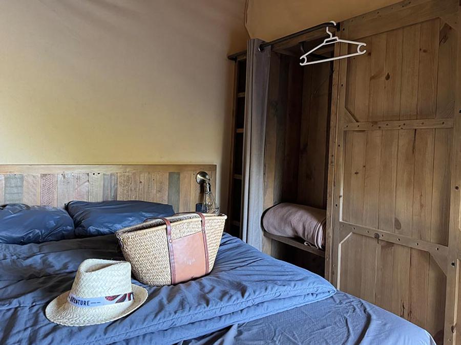 Tente en toile et en bois 5 personnes - Tente Lodge Kenya sur pilotis 2 chambres 12