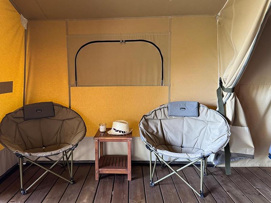 Tente en toile et en bois 5 personnes - Tente Lodge Kenya sur pilotis 2 chambres 11
