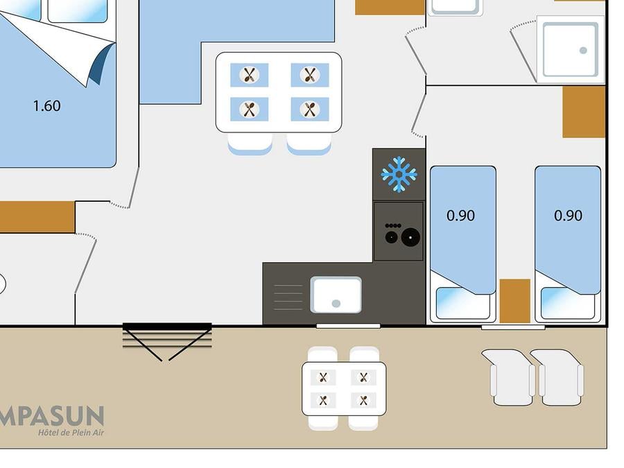 Mobilhome 5 personnes - Mobil home Provence 2 chambres 6