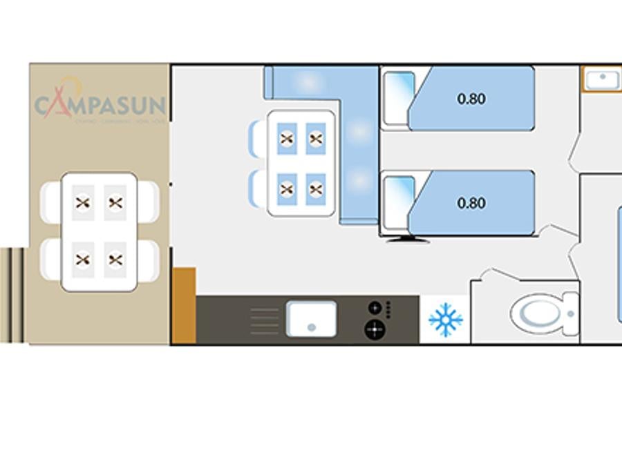 Mobilhome 4 personnes - Cottage Premium - 27m² - 2 Chambres 8