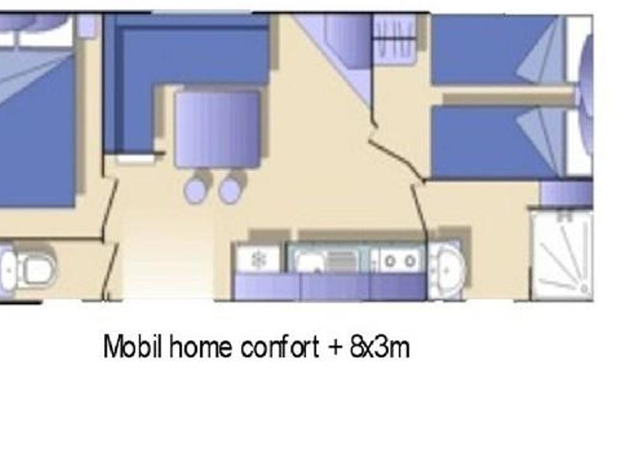 Mobilhome 4 personnes - Confort Climatisé - 2 ch - 3 x 8m / Palmier et Olivier 4