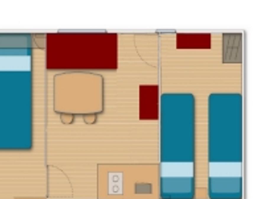 Mobilhome 4 personnes - Sans Sanitaire Climatisé - 2 ch - 3 x 6m / Garrigue 3
